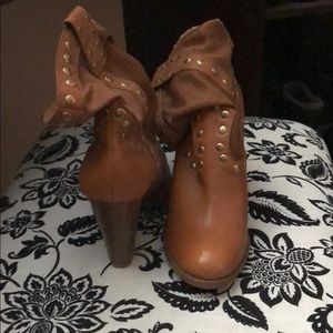 BCBG leather boots with mesh top worn once!